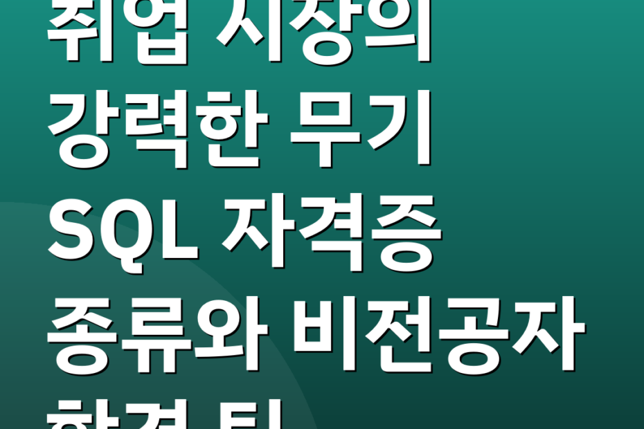 취업 시장의 강력한 무기 SQL 자격증 종류와 비전공자 합격 팁