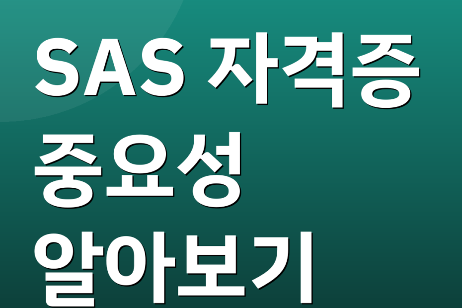 SAS 자격증 중요성 알아보기