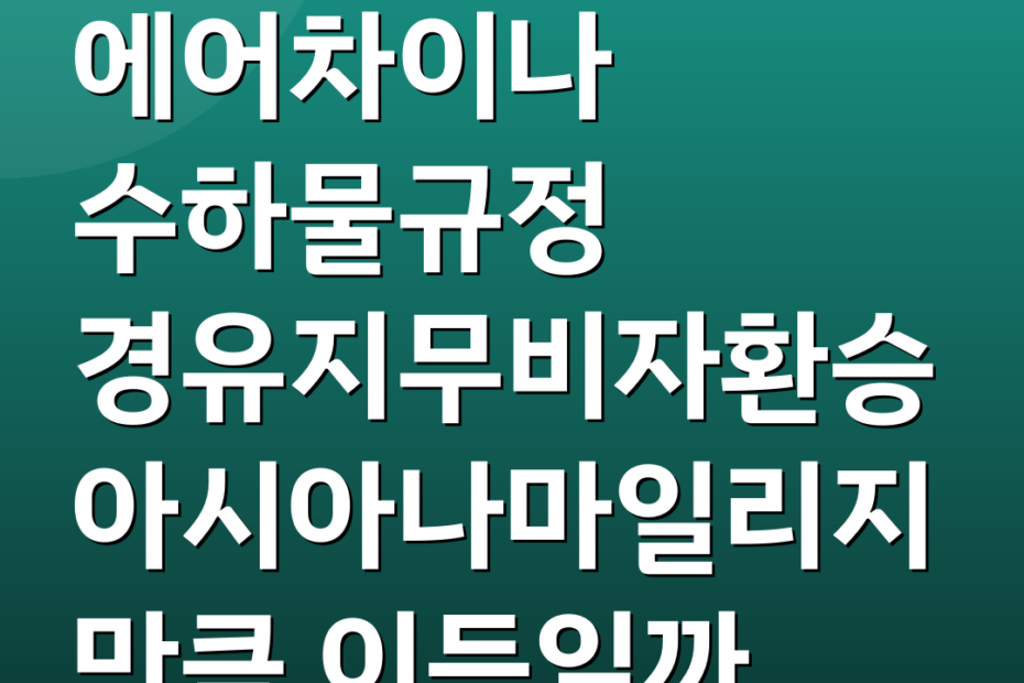 에어차이나 수하물규정 경유지무비자환승 아시아나마일리지만큼 이득일까