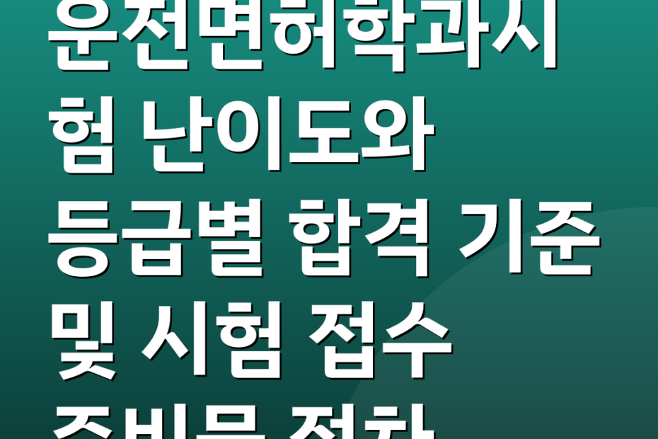 운전면허학과시험 난이도와 등급별 합격 기준 및 시험 접수 준비물 절차