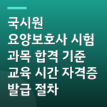국시원 요양보호사 시험 과목 합격 기준 교육 시간 자격증 발급 절차