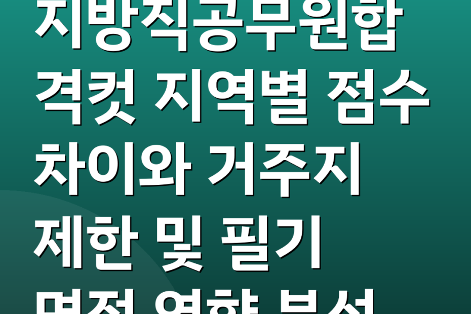 지방직공무원합격컷 지역별 점수 차이와 거주지 제한 및 필기 면접 영향 분석