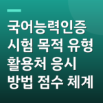 국어능력인증시험 목적 유형 활용처 응시 방법 점수 체계