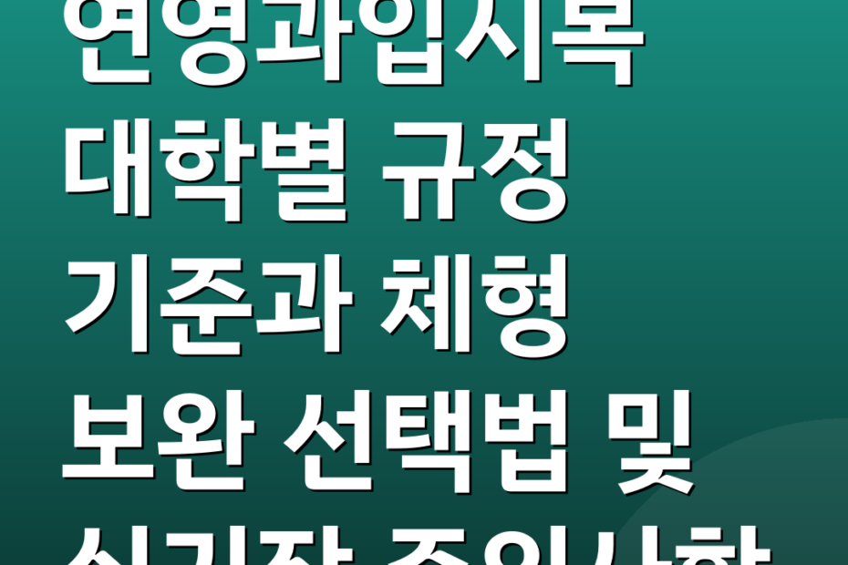 연영과입시복 대학별 규정 기준과 체형 보완 선택법 및 실기장 주의사항