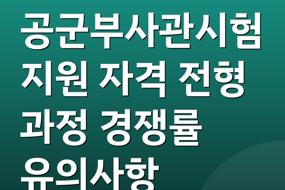 공군부사관시험 지원 자격 전형 과정 경쟁률 유의사항