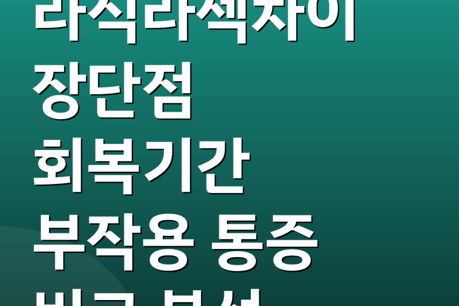 라식라섹차이 장단점 회복기간 부작용 통증 비교 분석