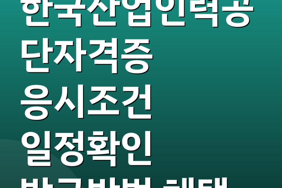 한국산업인력공단자격증 응시조건 일정확인 발급방법 혜택