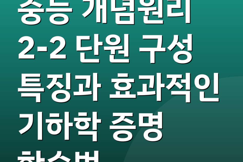 중등 개념원리 2-2 단원 구성 특징과 효과적인 기하학 증명 학습법