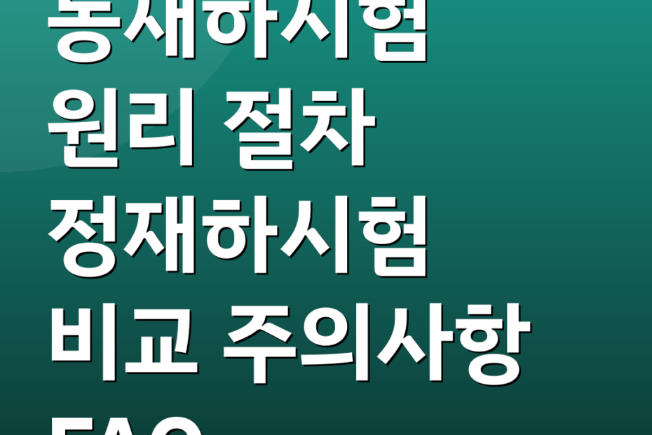 동재하시험 원리 절차 정재하시험 비교 주의사항 FAQ