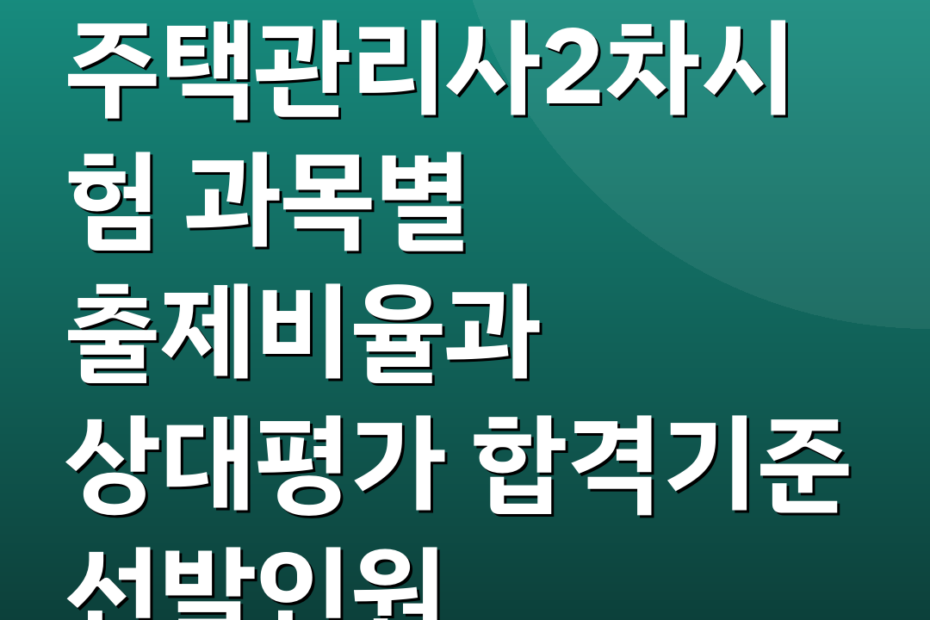 주택관리사2차시험 과목별 출제비율과 상대평가 합격기준 선발인원