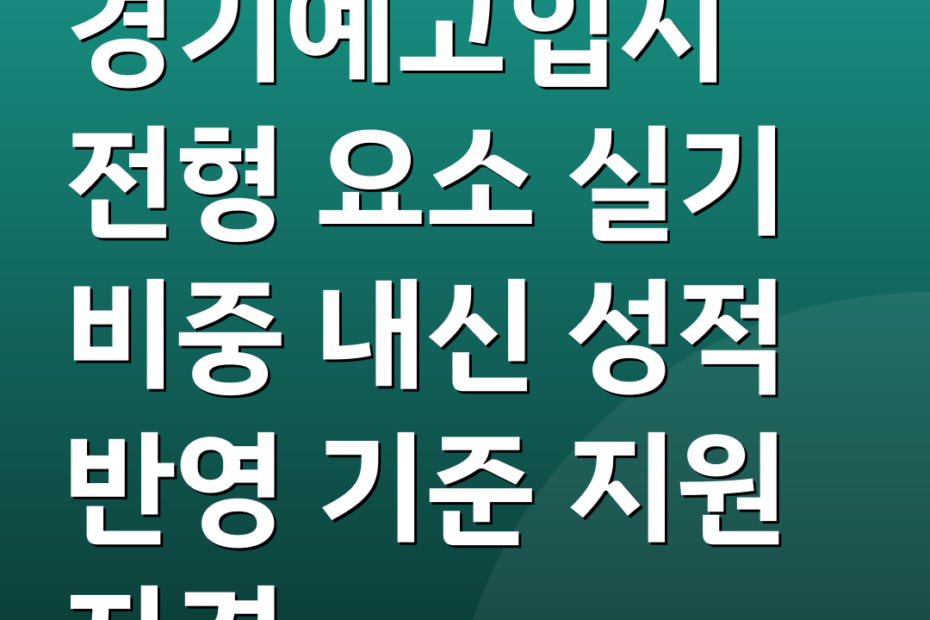 경기예고입시 전형 요소 실기 비중 내신 성적 반영 기준 지원 자격