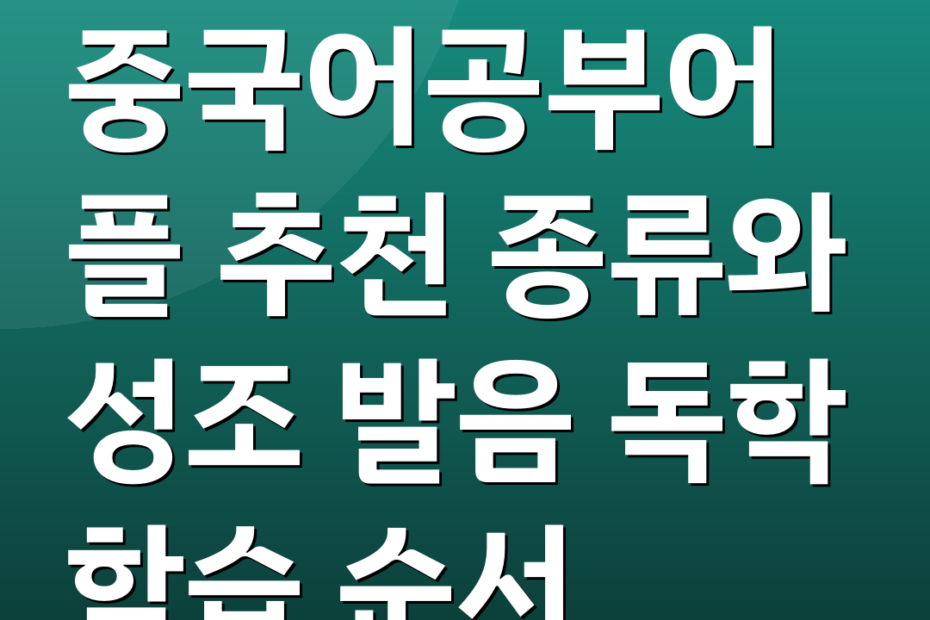 중국어공부어플 추천 종류와 성조 발음 독학 학습 순서