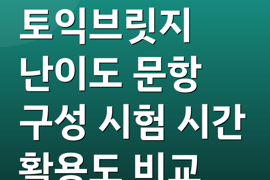 토익브릿지 난이도 문항 구성 시험 시간 활용도 비교