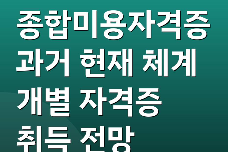 종합미용자격증 과거 현재 체계 개별 자격증 취득 전망